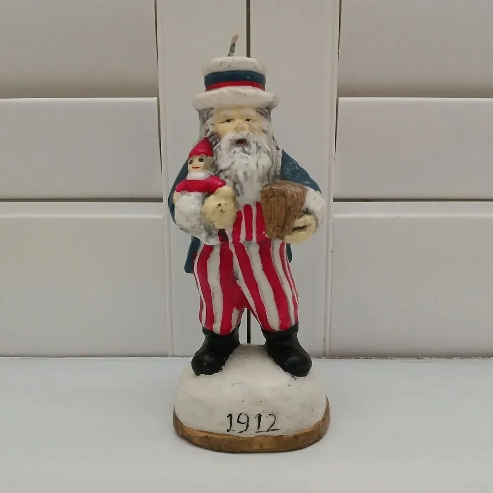 Patriotic Uncle Sam Santa Claus fourth of July Independance Christmas Candle - Picture 2 of 13